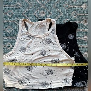 Forever 21 Sun and Moon Tank Tops - Black and White
